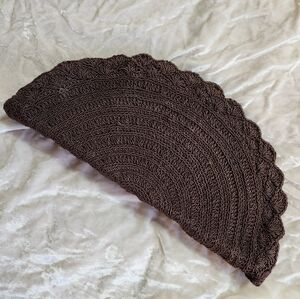 Vintage Brown Crochet Clutch